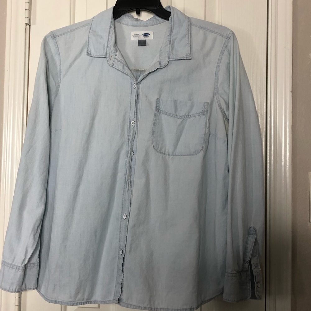 Old navy denim light blue shirt